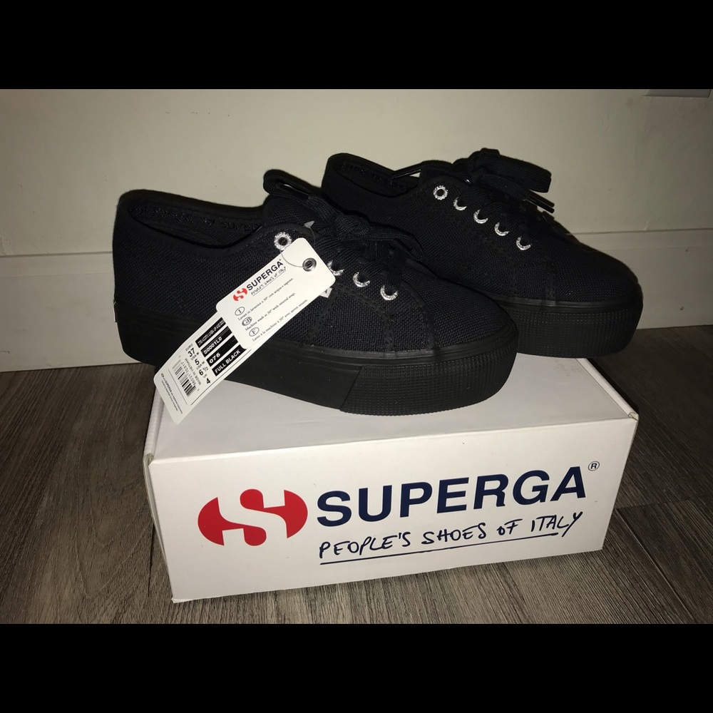 Black Superga Platforms (NWT)